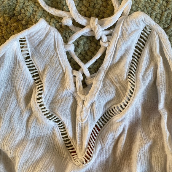 Calzedonia Cobey I White Romper I Lace-Up + Pom Pom Fringe - Picture 8 of 16